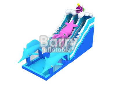 Cheap Dolphin Inflatable Outdoor Wet Water Slides For Sale BY-WS-068